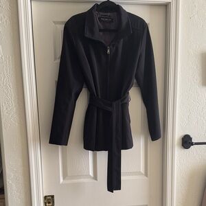 Marc New York Water Resistant Black Trench Coat with Belt
